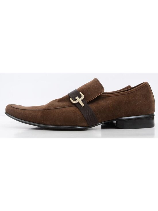 Bravo! Men\'s 10.5 Brown Slip-On Brogue Loafer Dressy Business Preppy Office NEW main image 9